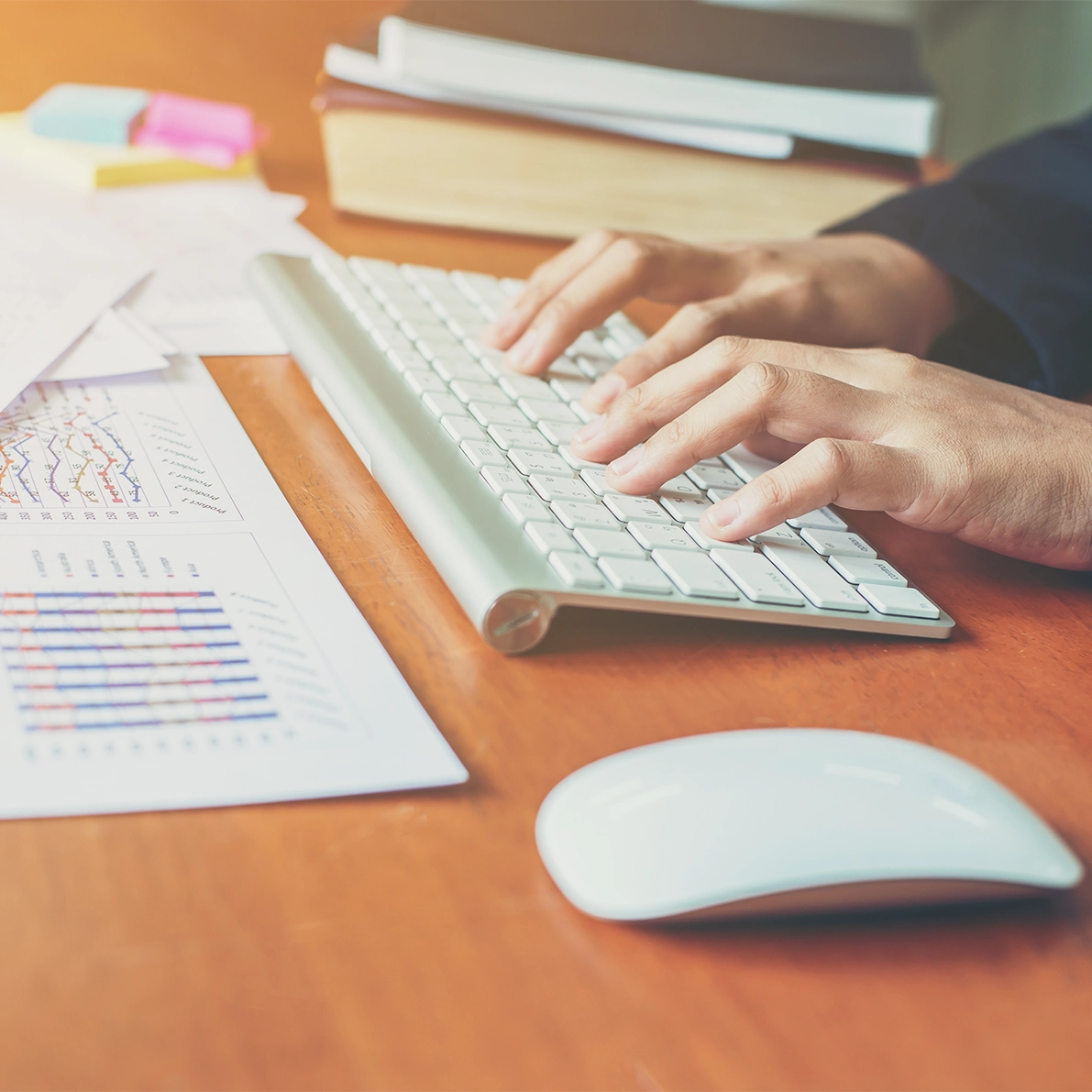 Accountant preparing management accounts with KPIs and profit and loss statement for a UK limited company