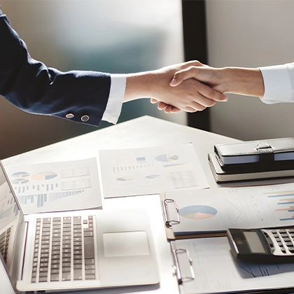 Accountant reviewing quarterly VAT cash flow planning in London office